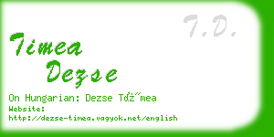 timea dezse business card